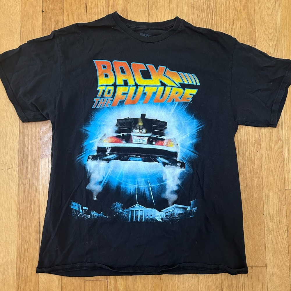 Black 'Back to the Future' Graphic T-Shirt